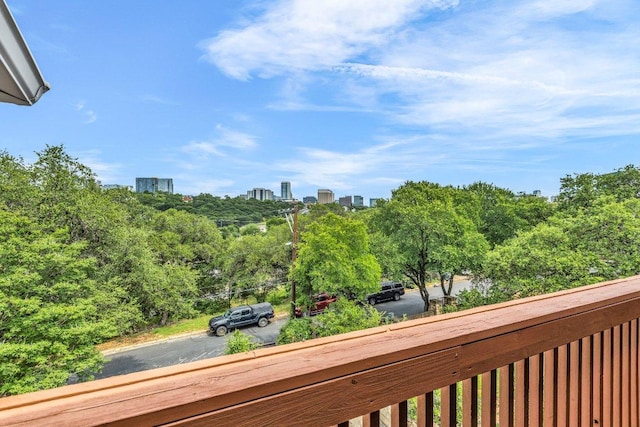 balcony with a city view