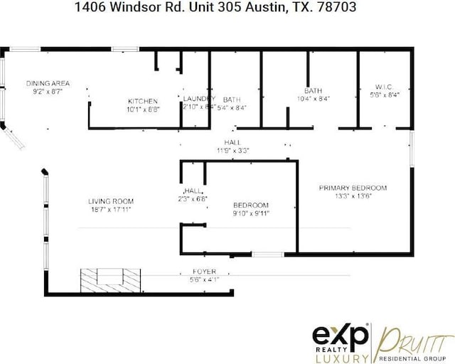 1406 Windsor Rd Unit 305, Austin, TX 78703 - view of floor plan / room layout