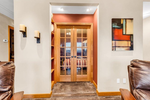 1406 Windsor Rd Unit 305, Austin, TX 78703 - hall featuring french doors and baseboards