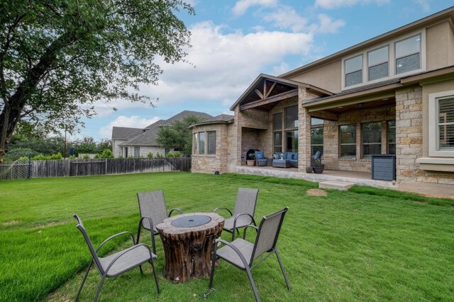 3908 Logan Ridge Dr, Cedar Park, TX 78613 - view of yard featuring an outdoor hangout area and a patio area