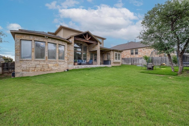 3908 Logan Ridge Dr, Cedar Park, TX 78613 - back of house featuring stone siding
