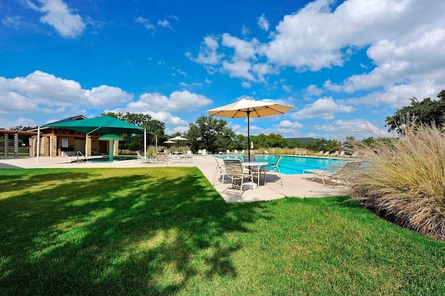 3908 Logan Ridge Dr, Cedar Park, TX 78613 - community pool with a patio and a yard