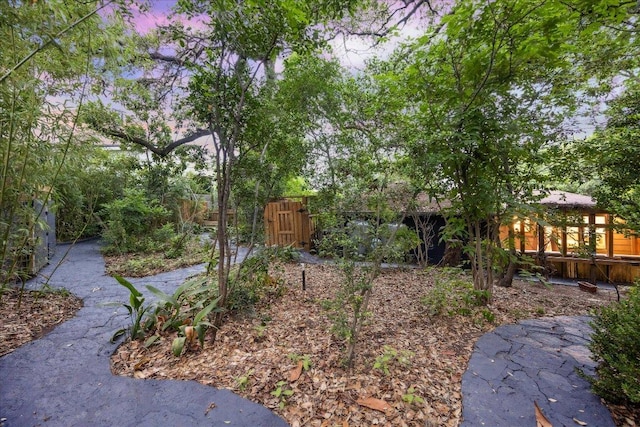 view of yard with a gate and fence