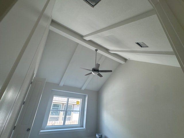 148 Golden Sage Ave, Georgetown, TX 78633 - detailed view of beamed ceiling and a ceiling fan