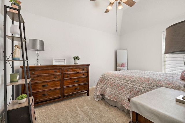 2104 Faldo Ln, Round Rock, TX 78664 - carpeted bedroom with vaulted ceiling and a ceiling fan
