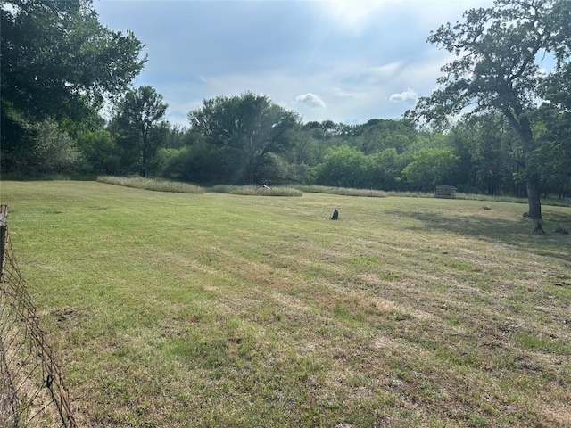 view of yard with a rural view