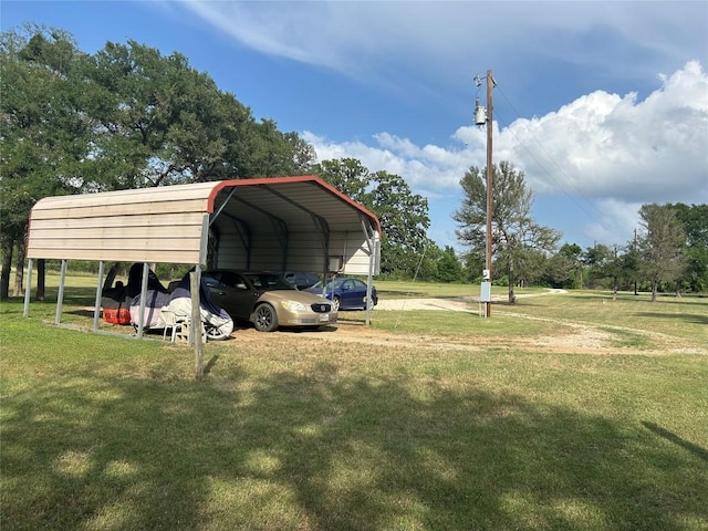view of car parking featuring a carport