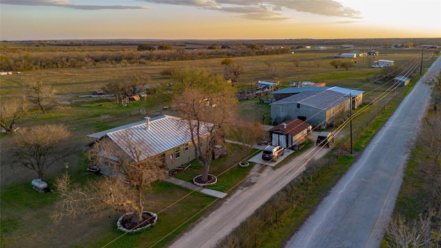 aerial view featuring a rural view