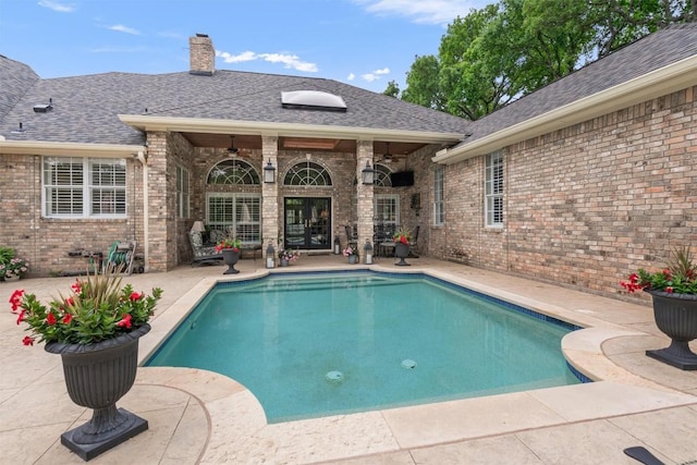 1901 Plantation Ct, Round Rock, TX 78681 - outdoor pool featuring french doors and a patio