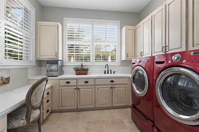 1901 Plantation Ct, Round Rock, TX 78681 - laundry room featuring cabinet space and washer and dryer