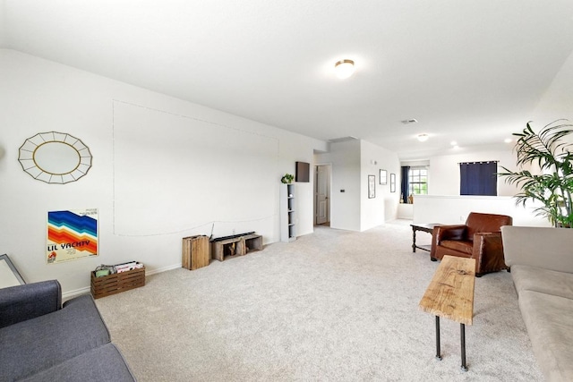 living room with carpet