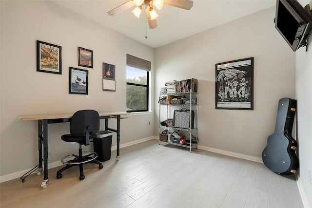 6006 Seville Dr, Austin, TX 78724 - office space featuring ceiling fan and light wood finished floors