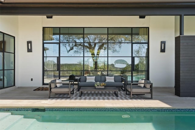 8701 Acuarela Ct, Austin, TX 78735 - swimming pool with an outdoor living space and a patio