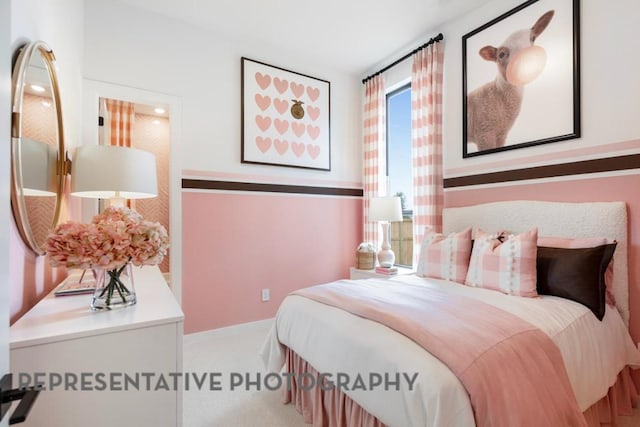 bedroom featuring carpet flooring