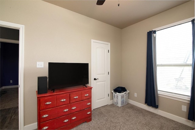 1066 Vista Dr, Salado, TX 76571 - carpeted bedroom with baseboards and ceiling fan