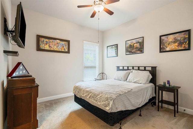 2917 Windy Vane Dr, Pflugerville, TX 78660 - bedroom featuring light colored carpet, baseboards, and a ceiling fan