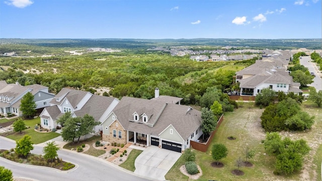 aerial view with a residential view