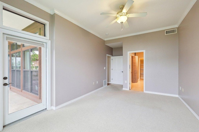300 San Gabriel Village Blvd Unit 721, Georgetown, TX 78626 - carpeted empty room featuring ceiling fan, baseboards, and crown molding