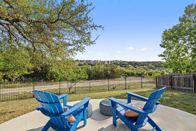 view of patio with a fenced backyard