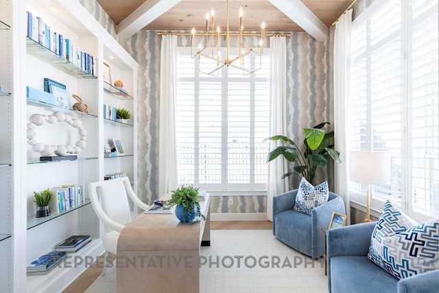 851 Old Stone Rd, Austin, TX 78737 - sitting room featuring a chandelier and wood finished floors