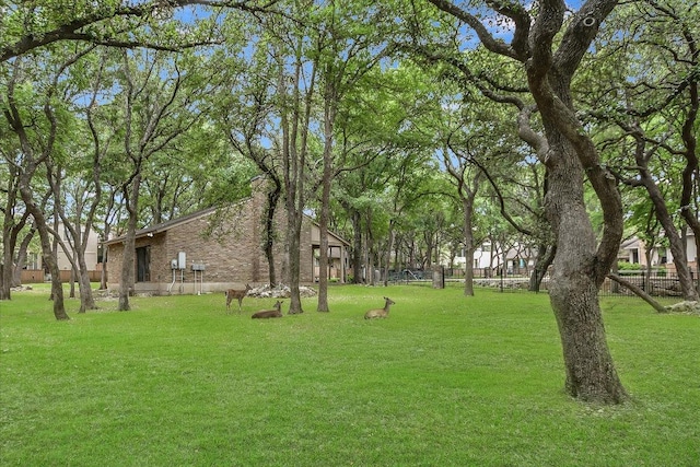 view of yard featuring fence