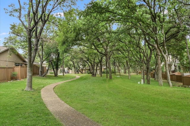 view of yard featuring fence