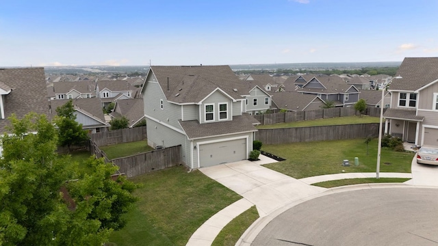 bird's eye view with a residential view