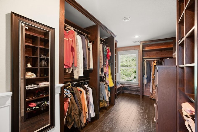 9417 Hopeland Dr, Austin, TX 78749 - walk in closet with dark wood-type flooring