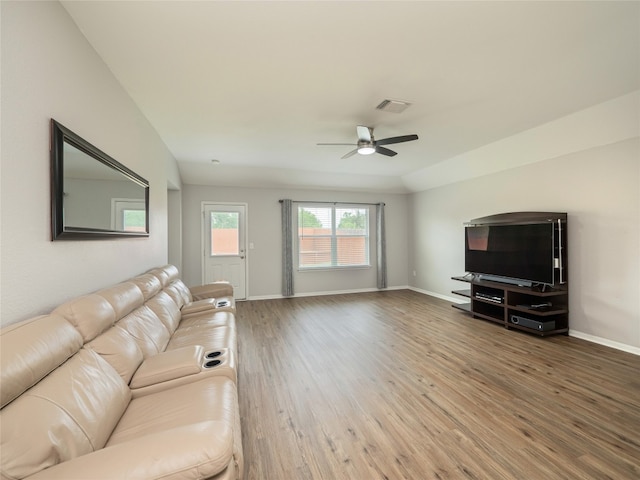 11904 Jamie Dr, Manor, TX 78653 - unfurnished living room with ceiling fan and wood finished floors