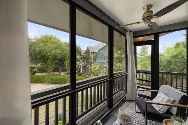 1712 Mccoy Pl, Georgetown, TX 78626 - sunroom / solarium featuring a ceiling fan and plenty of natural light