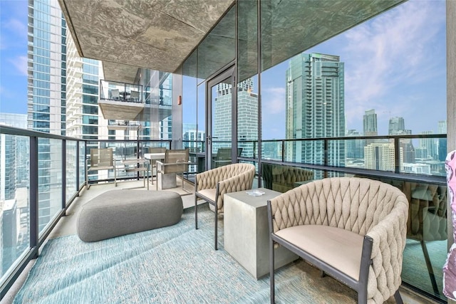 balcony with a city view
