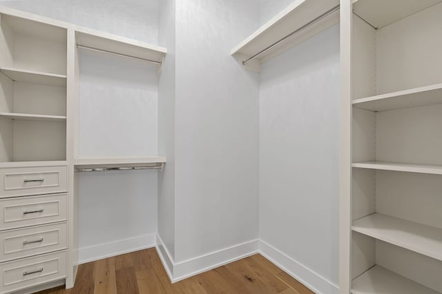 spacious closet with wood finished floors