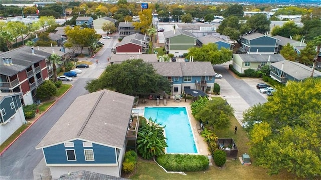 aerial view featuring a residential view