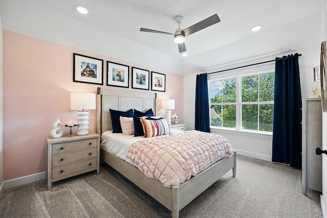 1220 Summer Moon Dr, Georgetown, TX 78628 - carpeted bedroom featuring ceiling fan and recessed lighting