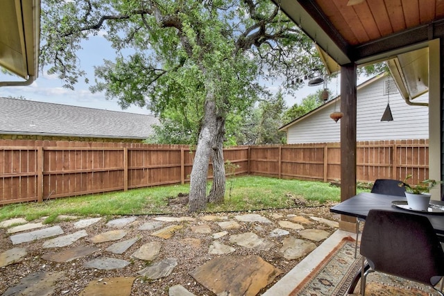 view of patio with a fenced backyard