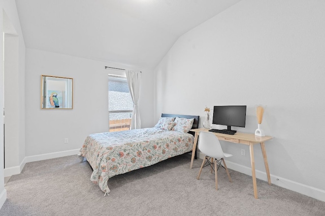 1504 Caylea Bluff Ln, Georgetown, TX 78628 - carpeted bedroom with lofted ceiling and a desk