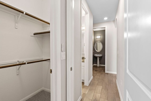 interior space featuring light wood-style floors
