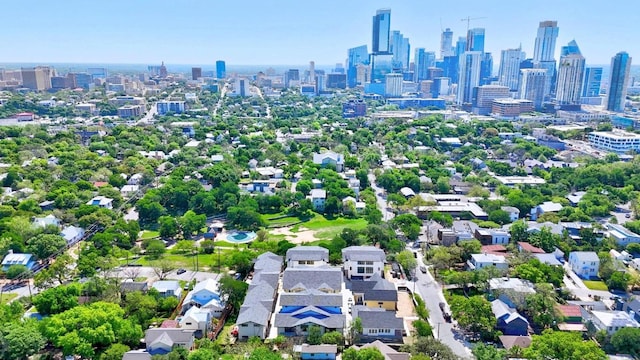 birds eye view of property featuring a view of city