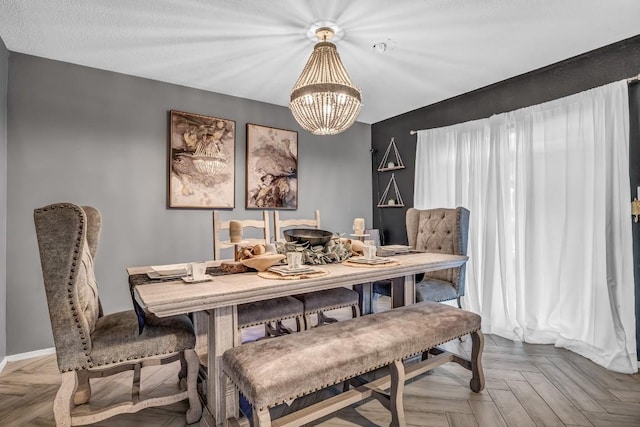 9623 County Road 347, Caldwell, TX 77836 - dining room featuring baseboards and a notable chandelier