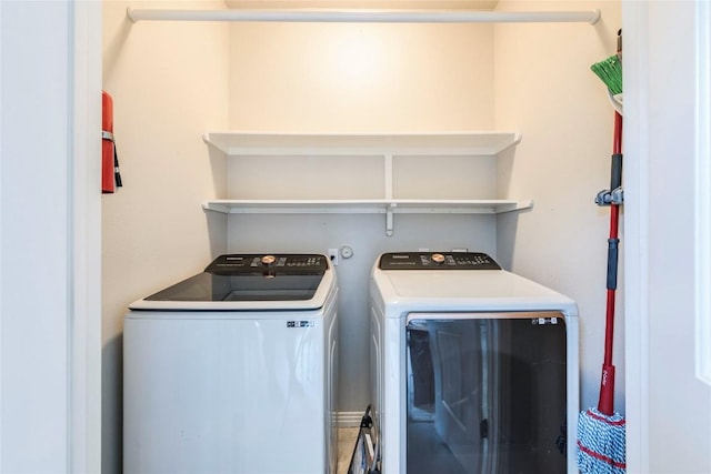 laundry area with laundry area and washing machine and dryer