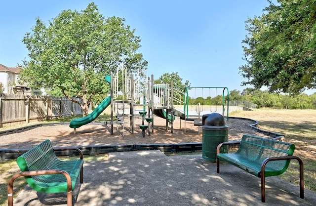 community play area with fence
