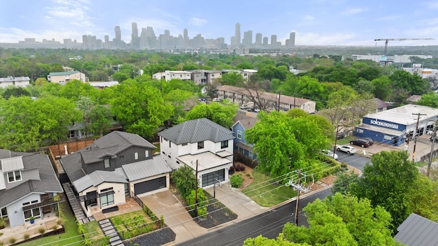 aerial view with a city view