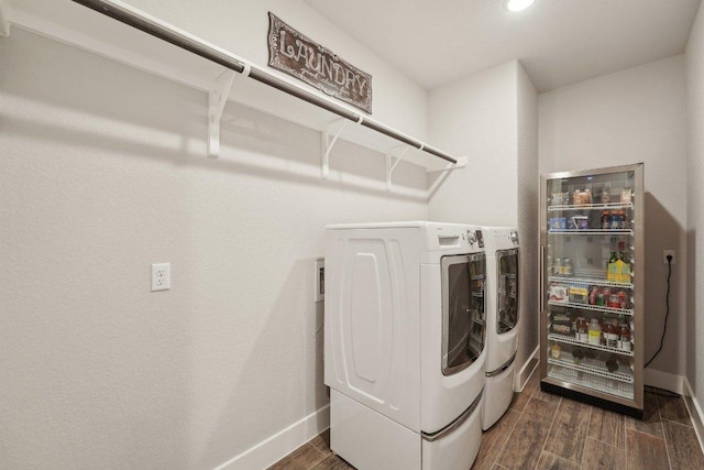 300 Red Mulberry Way, Leander, TX 78641 - washroom with independent washer and dryer and dark wood-type flooring