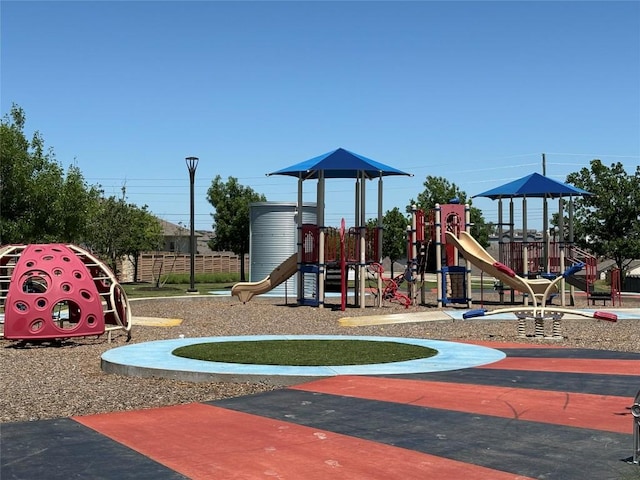 community play area featuring fence