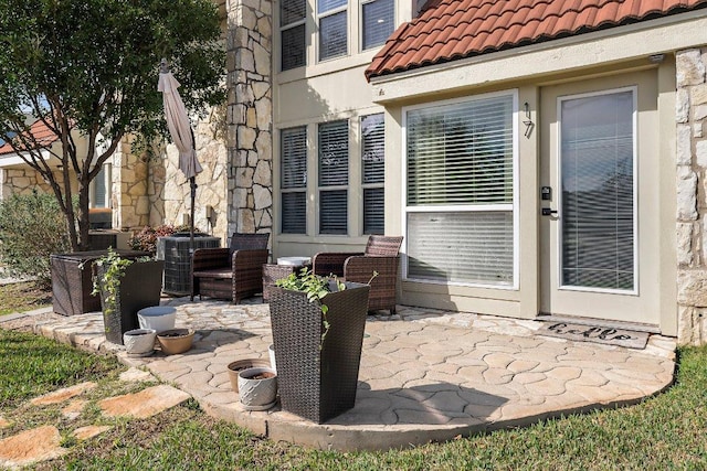 view of patio with central AC
