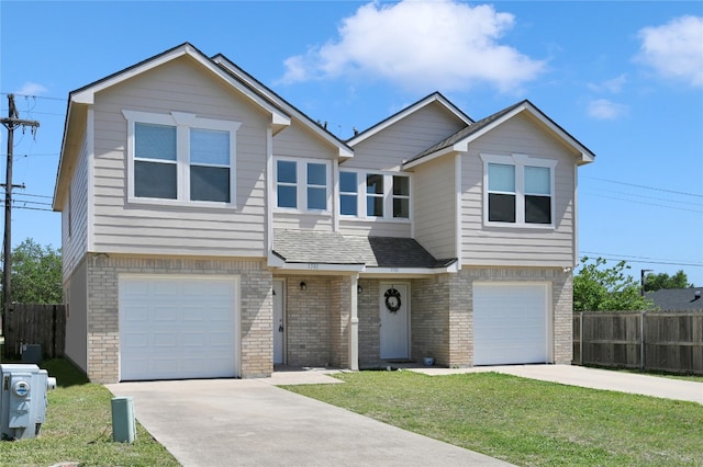 view of front of home featuring fence, an attached garage, and concrete driveway