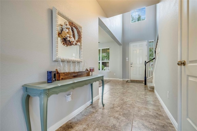 1103 Snow Goose, Leander, TX 78641 - entrance foyer with baseboards and stairway