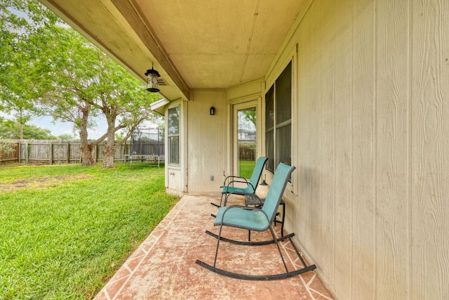 view of patio with a fenced backyard