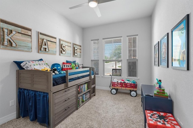225 Palio Pl, Georgetown, TX 78628 - carpeted bedroom featuring baseboards and ceiling fan