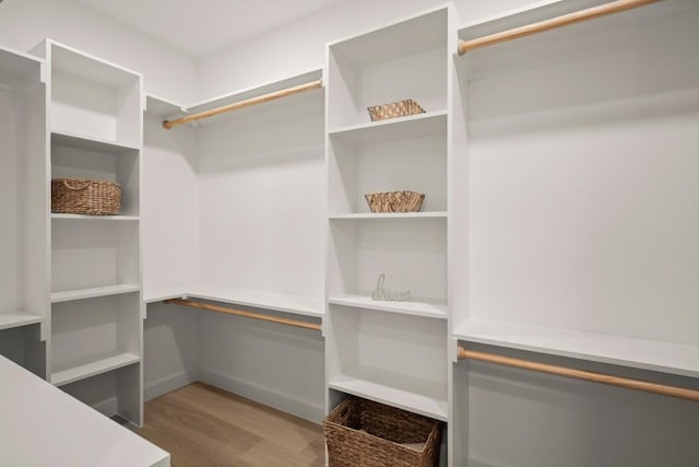 spacious closet featuring wood finished floors